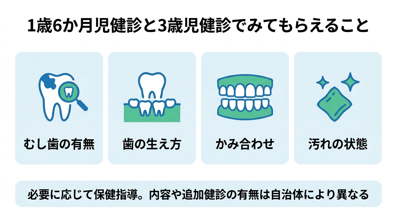自治体の乳幼児歯科健診とは（1歳6か月児・3歳児）