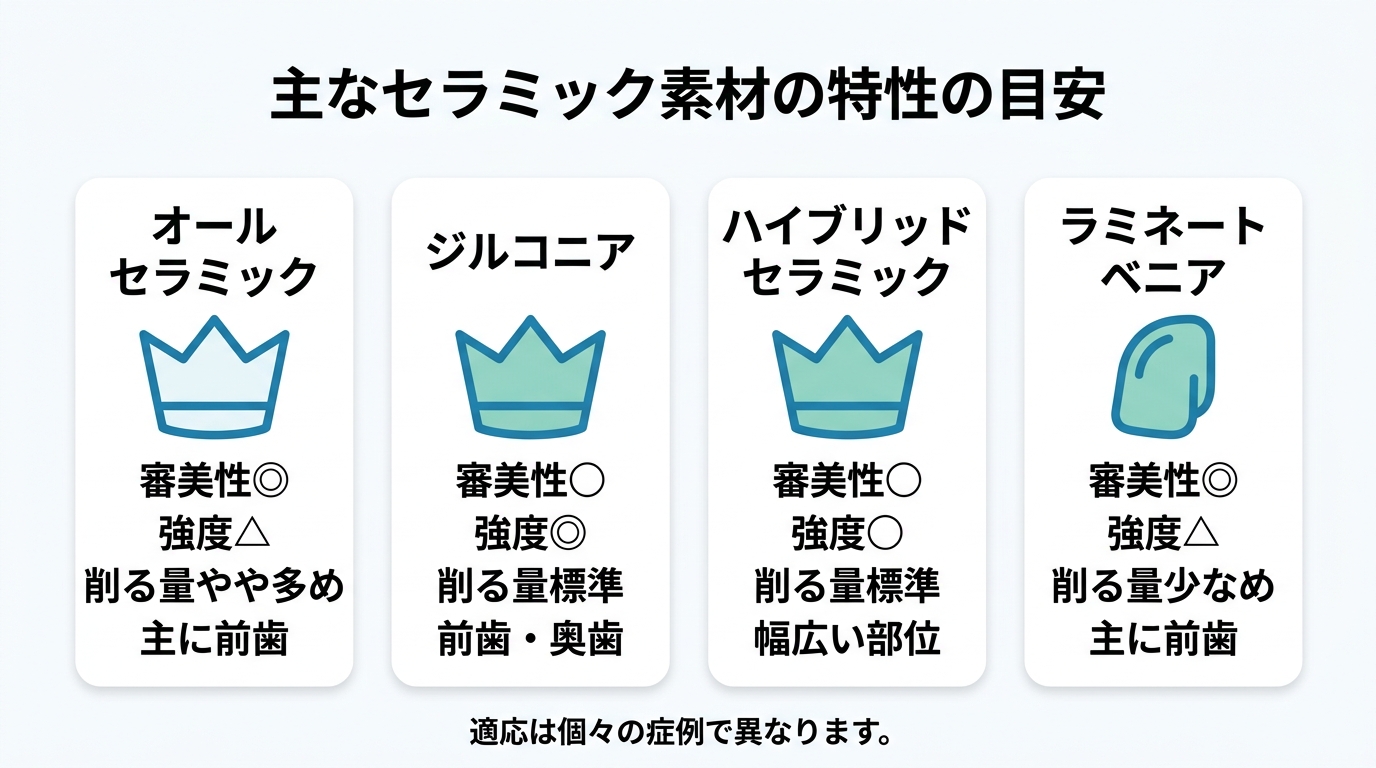 ポイント2|素材の選択肢と特性を提示してくれるか