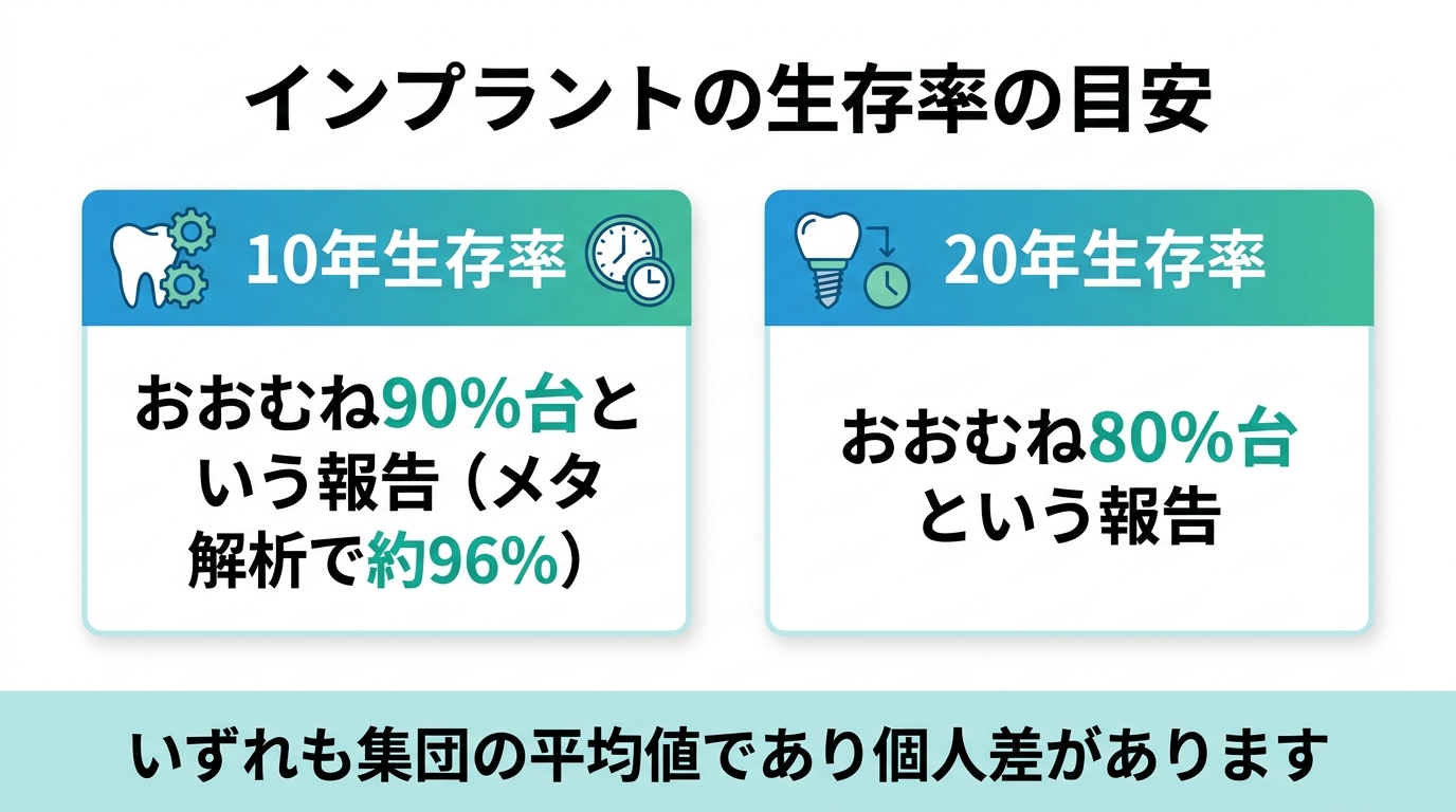 インプラントの生存率は？10年・20年のデータで見る寿命