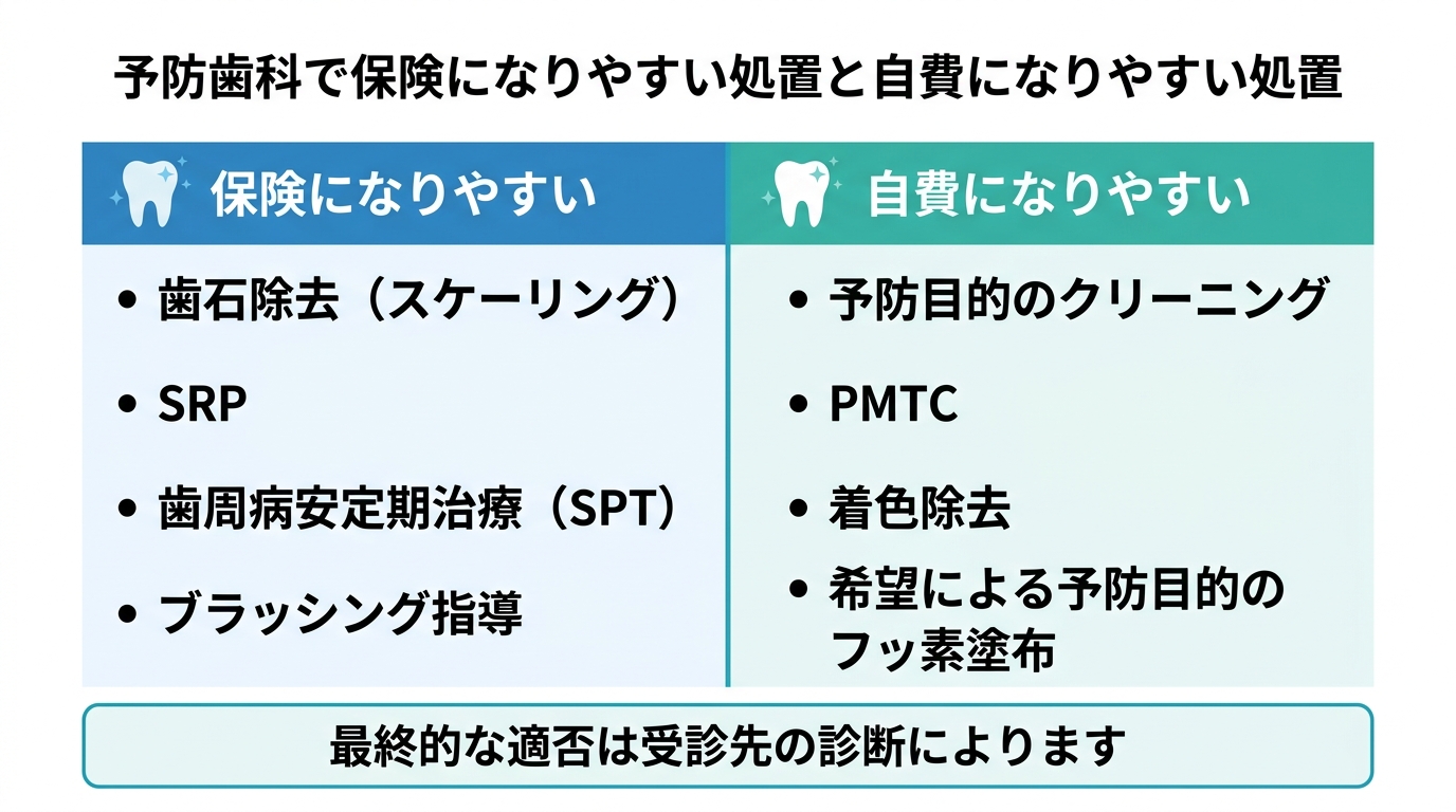 同じ処置でも「保険になる場合・自費になる場合」がある